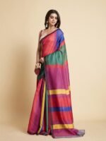 Multicolour Striped Saree - Image 4