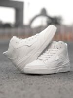 Men Round Toe Lace Up High Top Sneakers