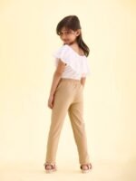 Girls Gold-Coloured Shimmer Ankle Length Leggings - Image 6