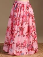 Girls Floral Printed Thread Work Lehenga And Choli - Image 8