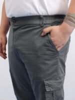 Men Plus Size Mid-Rise Regular Fit Pure Cotton Strechable Cargos Trousers - Image 4