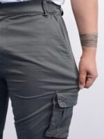 Men Plus Size Mid-Rise Regular Fit Pure Cotton Strechable Cargos Trousers - Image 3