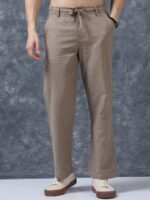 The Lifestyle Co Men Relaxed Fit Linen Trousers
