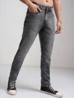 Men Grey Tapered Fit Mid-Rise Clean Look Jeans - Image 3