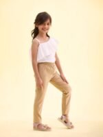 Girls Gold-Coloured Shimmer Ankle Length Leggings - Image 5