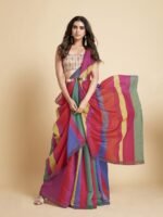 Multicolour Striped Saree