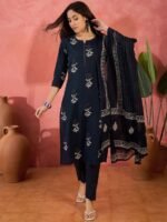 Floral Printed Kurta & Trousers With Dupatta