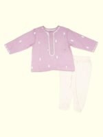 Boys Woven Design Pure Cotton Kurta With Dhoti Pant Set - Image 3