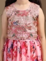 Girls Floral Printed Thread Work Lehenga And Choli - Image 5