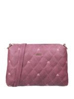 Purple Textured Structured Shoulder Bag with Quilted - Image 3