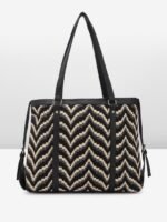Geometric Printed Oversized Shopper Office Tote Bag - Image 6