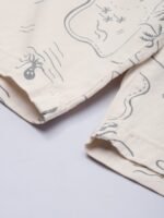 Men Cream-Coloured Printed Slim Fit Cotton Chino Shorts - Image 2