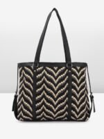 Geometric Printed Oversized Shopper Office Tote Bag - Image 4