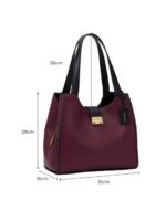MIRAGGIO Thea Wine Grain Textured Hobo Bag - Image 2